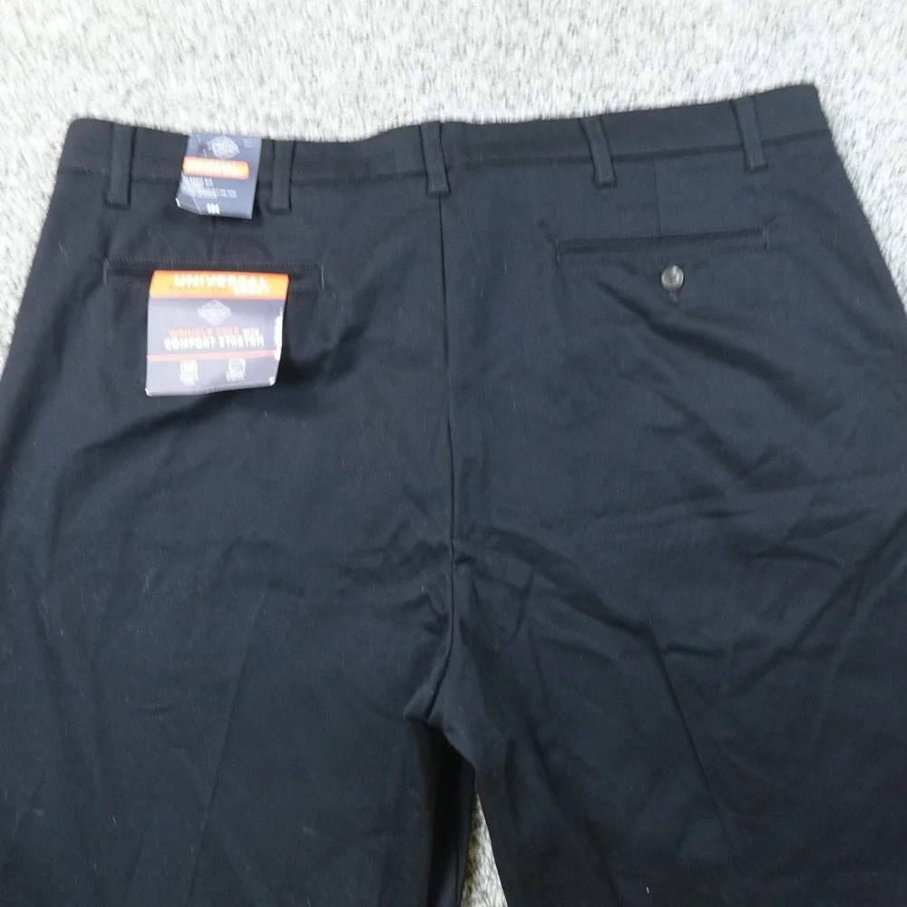 NEW St Johns Bay Shorts Mens 48 Black Chino Flat Front Comfort Stretch Flex Golf